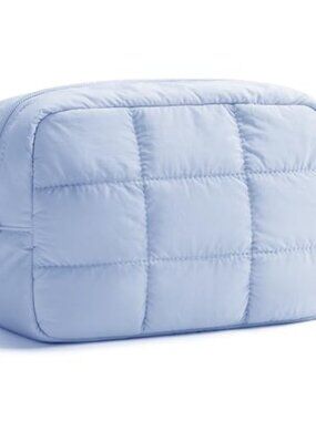 Quilted Nylon Makeup Bag Travel Toiletry Cosmetic Pouch Organizer